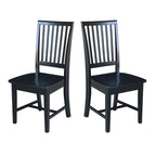 Chaises de salle à manger sans accoudoirs Mission, non finies / Pécaniers / Noires / Blanches, lot de 2
