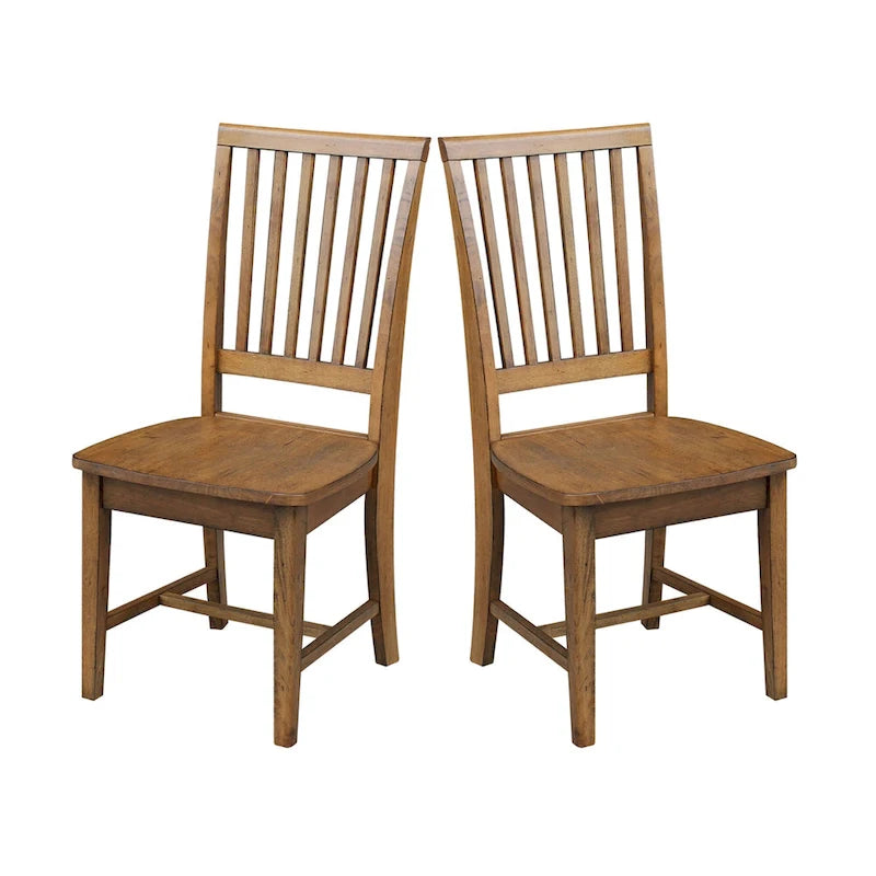 Chaises de salle à manger sans accoudoirs Mission, non finies / Pécaniers / Noires / Blanches, lot de 2