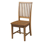 Chaises de salle à manger sans accoudoirs Mission, non finies / Pécaniers / Noires / Blanches, lot de 2