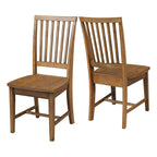 Chaises de salle à manger sans accoudoirs Mission, non finies / Pécaniers / Noires / Blanches, lot de 2