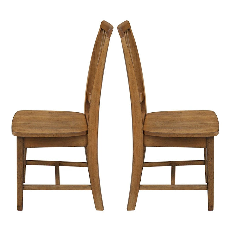 Chaises de salle à manger sans accoudoirs Mission, non finies / Pécaniers / Noires / Blanches, lot de 2