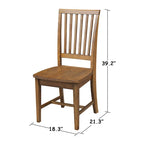 Chaises de salle à manger sans accoudoirs Mission, non finies / Pécaniers / Noires / Blanches, lot de 2