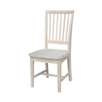 Chaises de salle à manger sans accoudoirs Mission, non finies / Pécaniers / Noires / Blanches, lot de 2