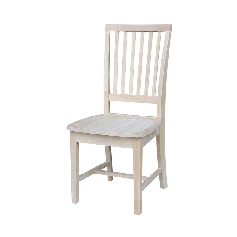 Chaises de salle à manger sans accoudoirs Mission, non finies / Pécaniers / Noires / Blanches, lot de 2