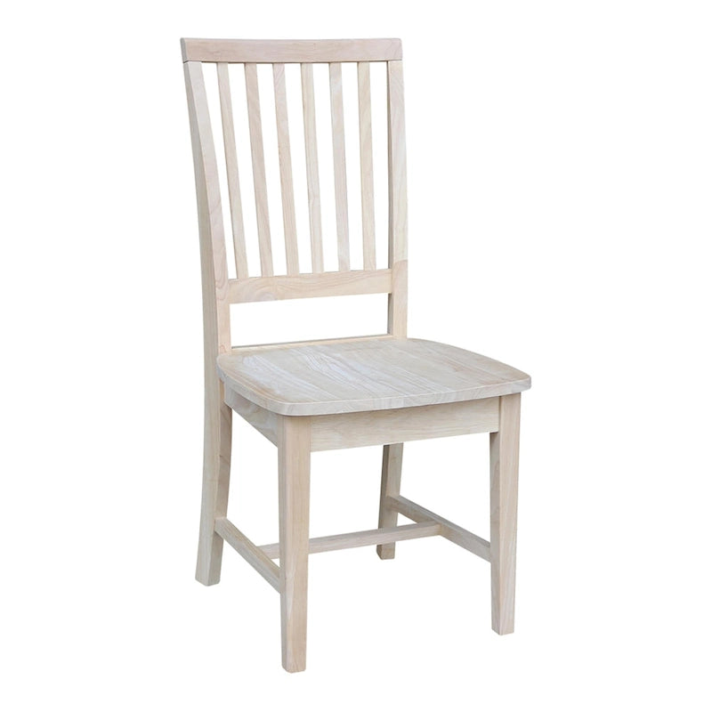 Chaises de salle à manger sans accoudoirs Mission, non finies / Pécaniers / Noires / Blanches, lot de 2