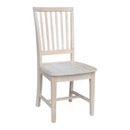 Chaises de salle à manger sans accoudoirs Mission, non finies / Pécaniers / Noires / Blanches, lot de 2