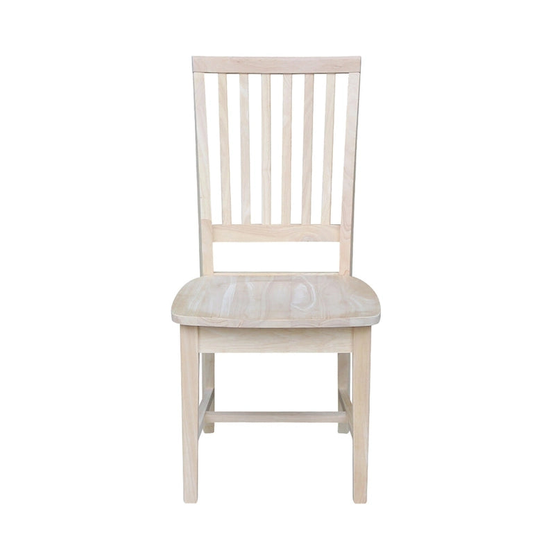Chaises de salle à manger sans accoudoirs Mission, non finies / Pécaniers / Noires / Blanches, lot de 2