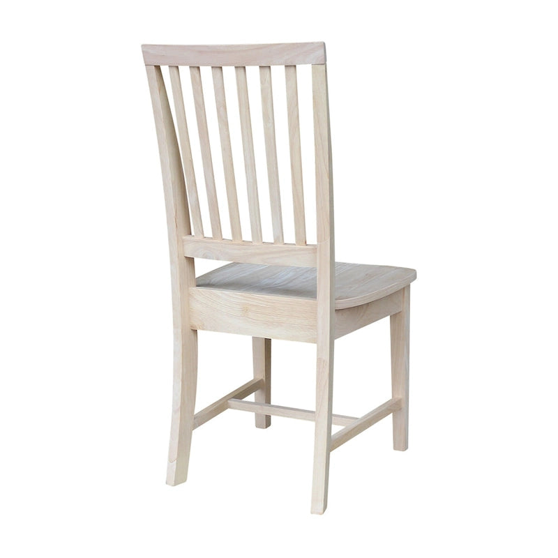 Chaises de salle à manger sans accoudoirs Mission, non finies / Pécaniers / Noires / Blanches, lot de 2