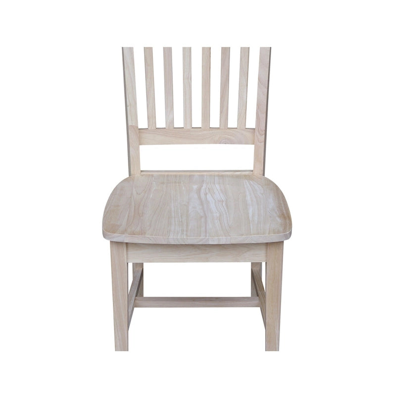 Chaises de salle à manger sans accoudoirs Mission, non finies / Pécaniers / Noires / Blanches, lot de 2