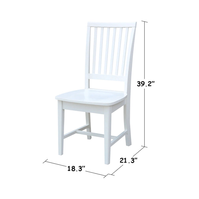 Chaises de salle à manger sans accoudoirs Mission, non finies / Pécaniers / Noires / Blanches, lot de 2