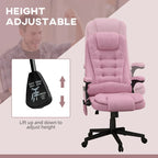 Fauteuil de bureau massant inclinable haut dossier, noir/rose, 1 personne