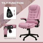 Fauteuil de bureau massant inclinable haut dossier, noir/rose, 1 personne