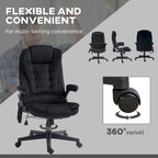 Fauteuil de bureau massant inclinable haut dossier, noir/rose, 1 personne
