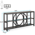 Console Extra Longue — 3 étagères | Marron Rétro+Blanc / Marron Rustique+Noir / Gris+Noir / Blanc