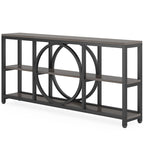 Console Extra Longue — 3 étagères | Marron Rétro+Blanc / Marron Rustique+Noir / Gris+Noir / Blanc