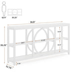 Console Extra Longue — 3 étagères | Marron Rétro+Blanc / Marron Rustique+Noir / Gris+Noir / Blanc