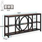 Console Extra Longue — 3 étagères | Marron Rétro+Blanc / Marron Rustique+Noir / Gris+Noir / Blanc