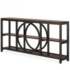 Console Extra Longue — 3 étagères | Marron Rétro+Blanc / Marron Rustique+Noir / Gris+Noir / Blanc