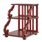 Table d'appoint à volutes en bois – Rouge / Chêne / Vert sauge / Blanc antique / Noir, utilisation individuelle