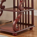 Table d'appoint à volutes en bois – Rouge / Chêne / Vert sauge / Blanc antique / Noir, utilisation individuelle