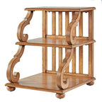 Table d'appoint à volutes en bois – Rouge / Chêne / Vert sauge / Blanc antique / Noir, utilisation individuelle