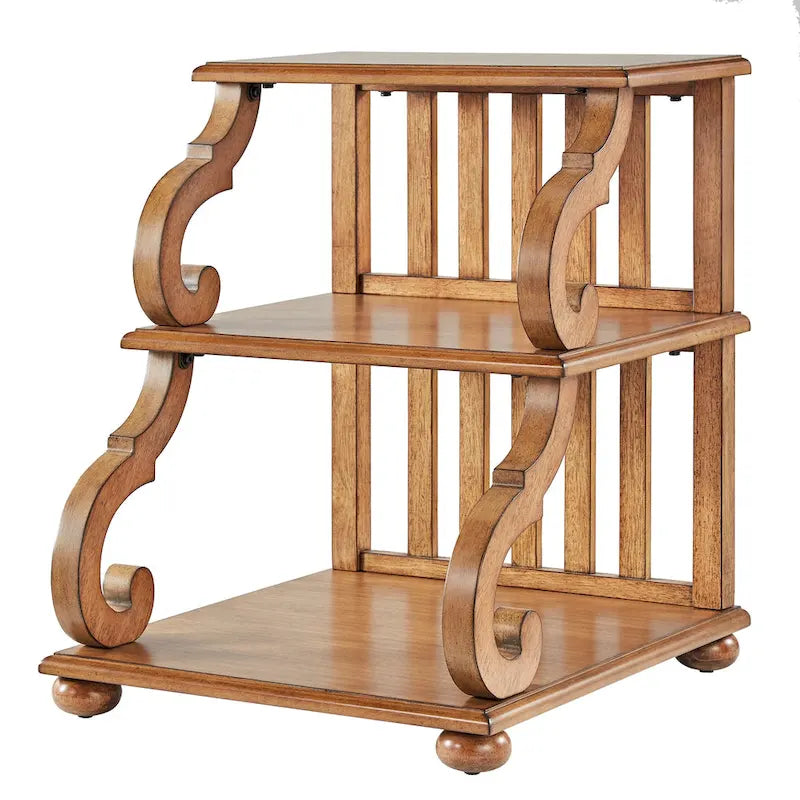 Table d'appoint à volutes en bois – Rouge / Chêne / Vert sauge / Blanc antique / Noir, utilisation individuelle