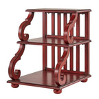 Table d'appoint à volutes en bois – Rouge / Chêne / Vert sauge / Blanc antique / Noir, utilisation individuelle