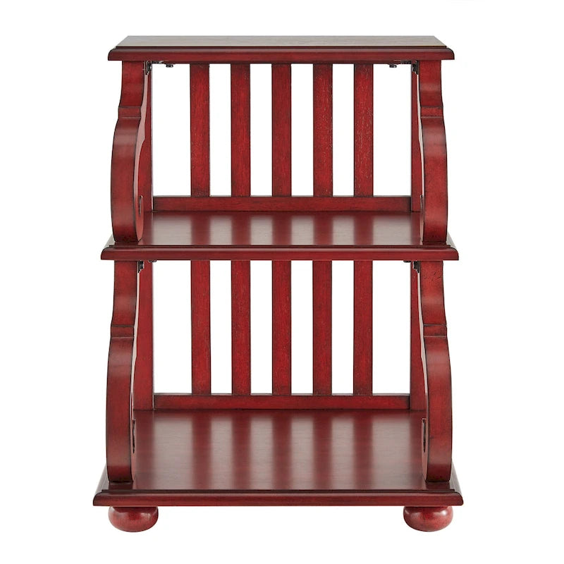 Table d'appoint à volutes en bois – Rouge / Chêne / Vert sauge / Blanc antique / Noir, utilisation individuelle