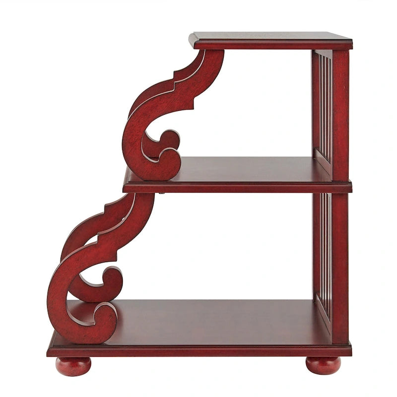 Table d'appoint à volutes en bois – Rouge / Chêne / Vert sauge / Blanc antique / Noir, utilisation individuelle
