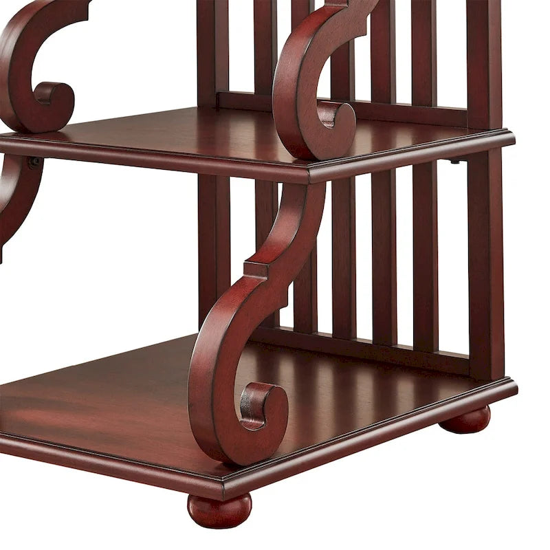 Table d'appoint à volutes en bois – Rouge / Chêne / Vert sauge / Blanc antique / Noir, utilisation individuelle