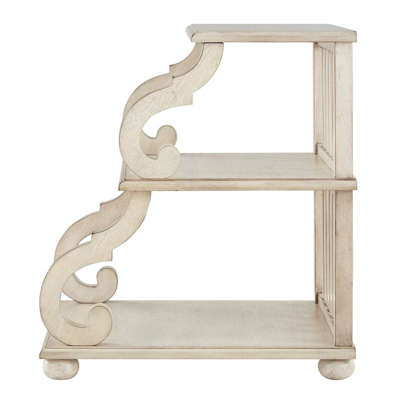 Table d'appoint à volutes en bois – Rouge / Chêne / Vert sauge / Blanc antique / Noir, utilisation individuelle
