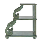 Table d'appoint à volutes en bois – Rouge / Chêne / Vert sauge / Blanc antique / Noir, utilisation individuelle