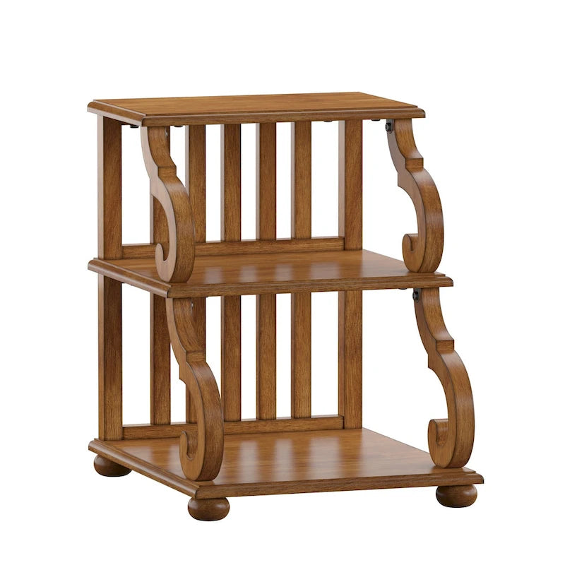 Table d'appoint à volutes en bois – Rouge / Chêne / Vert sauge / Blanc antique / Noir, utilisation individuelle