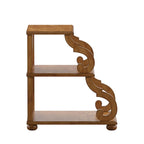 Table d'appoint à volutes en bois – Rouge / Chêne / Vert sauge / Blanc antique / Noir, utilisation individuelle