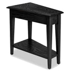 Table d'appoint compensée à 1 place avec étagère – Ardoise / Chêne moyen / Blanc