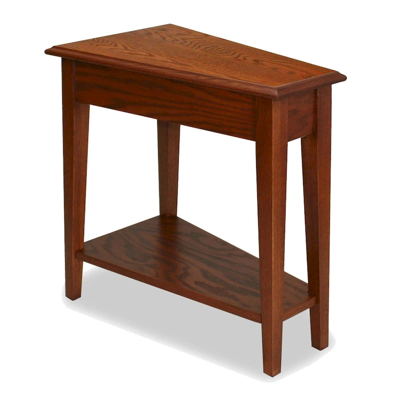 Table d'appoint compensée à 1 place avec étagère – Ardoise / Chêne moyen / Blanc