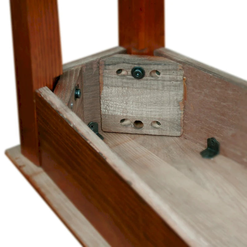 Table d'appoint compensée à 1 place avec étagère – Ardoise / Chêne moyen / Blanc