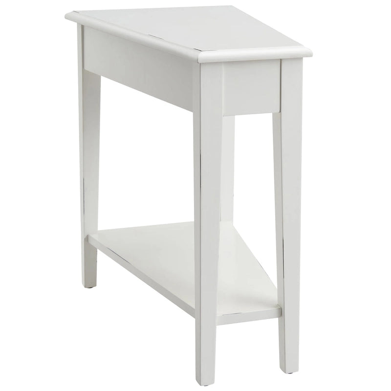 Table d'appoint compensée à 1 place avec étagère – Ardoise / Chêne moyen / Blanc