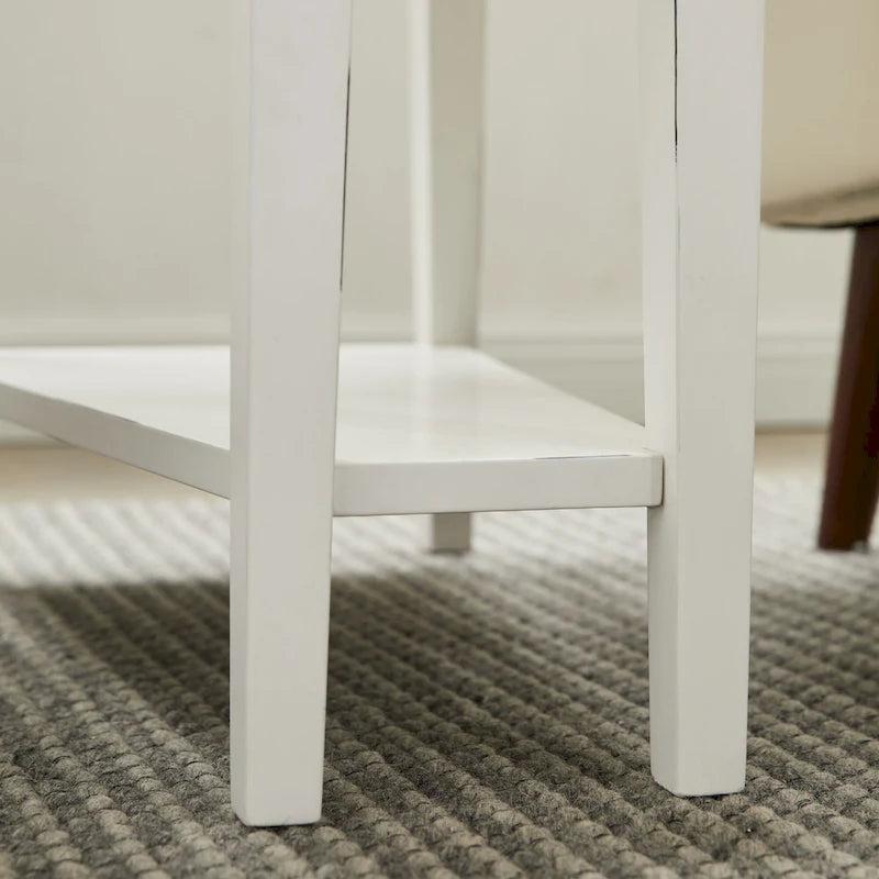 Table d'appoint compensée à 1 place avec étagère – Ardoise / Chêne moyen / Blanc