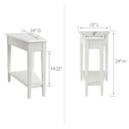 Table d'appoint compensée à 1 place avec étagère – Ardoise / Chêne moyen / Blanc