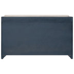 Banc de rangement de ferme 1 place avec tiroirs et panier, gris clair / blanc / bleu marine / espresso