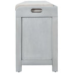 Banc de rangement de ferme 1 place avec tiroirs et panier, gris clair / blanc / bleu marine / espresso