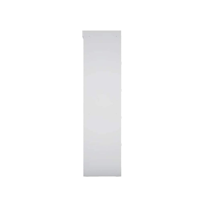 Armoire d'angle 3 sections avec 4 tiroirs — Bleu Nuit / Marron / Blanc, pour 1 personne