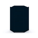 Armoire d'angle 3 sections avec 4 tiroirs — Bleu Nuit / Marron / Blanc, pour 1 personne