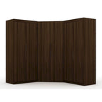 Armoire d'angle 3 sections avec 4 tiroirs — Bleu Nuit / Marron / Blanc, pour 1 personne
