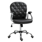 Fauteuil de bureau capitonné en similicuir avec roulettes pivotantes — Noir / Rose / Blanc crème / Gris