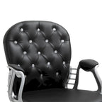 Fauteuil de bureau capitonné en similicuir avec roulettes pivotantes — Noir / Rose / Blanc crème / Gris