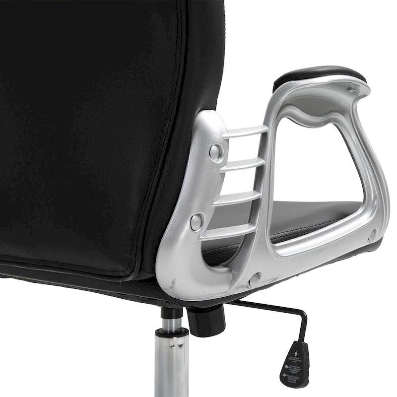 Fauteuil de bureau capitonné en similicuir avec roulettes pivotantes — Noir / Rose / Blanc crème / Gris