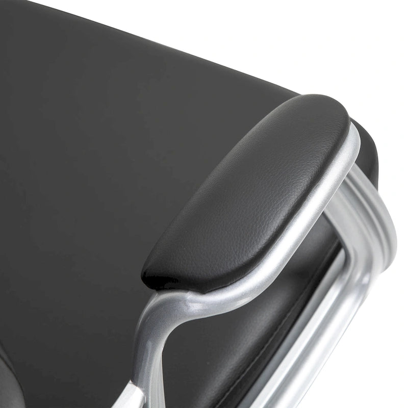Fauteuil de bureau capitonné en similicuir avec roulettes pivotantes — Noir / Rose / Blanc crème / Gris