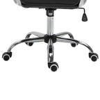 Fauteuil de bureau capitonné en similicuir avec roulettes pivotantes — Noir / Rose / Blanc crème / Gris